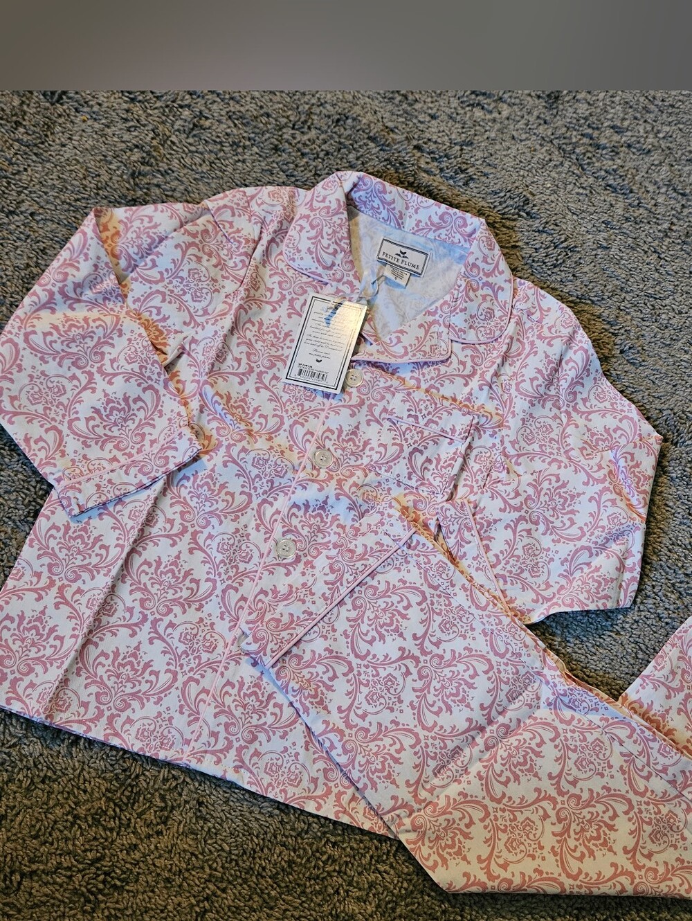 Pink And White Petite Plume Pajamas